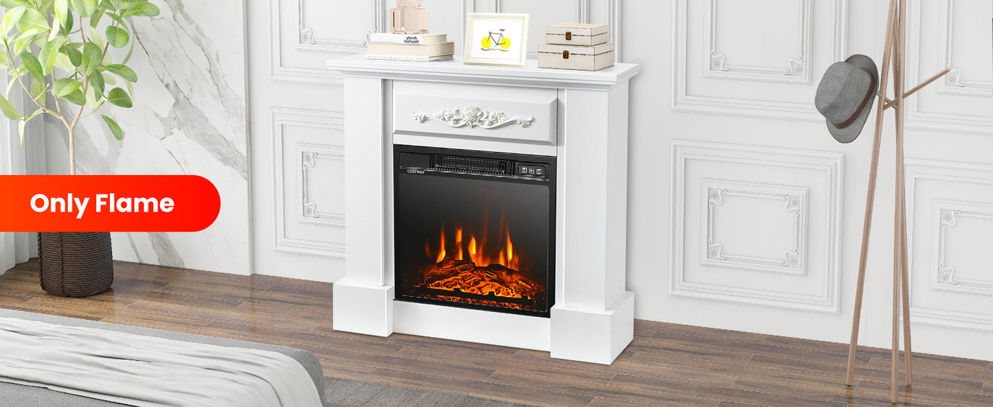 1400W Electric Fireplace Mantel TV Stand with Remote Control