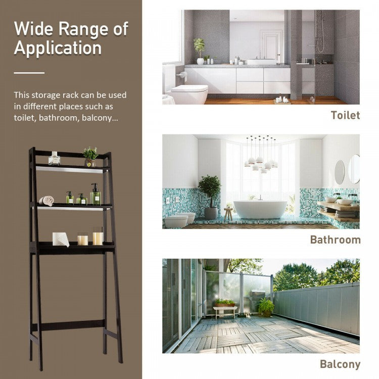 3 Tier Standing Storage Rack Over Toilet with Bottom Shelf