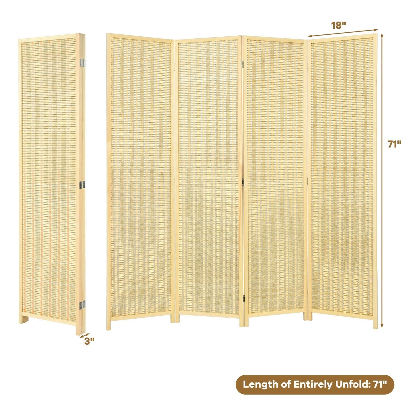 6 Foot 4-Panel Folding Room Divider Screen – Portable Privacy Solution