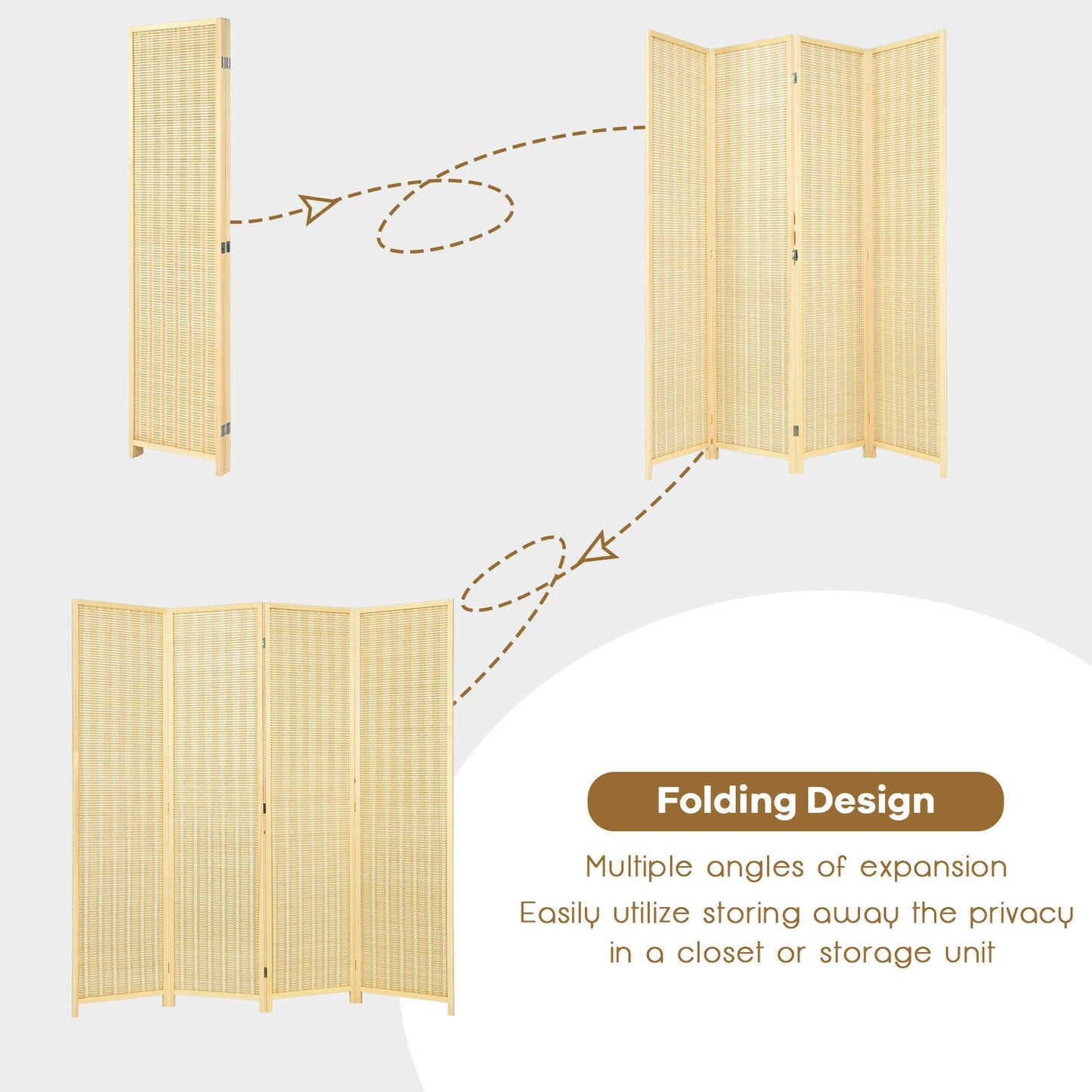 6 Foot 4-Panel Folding Room Divider Screen – Portable Privacy Solution