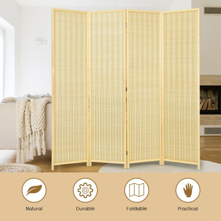 6 Foot 4-Panel Folding Room Divider Screen – Portable Privacy Solution