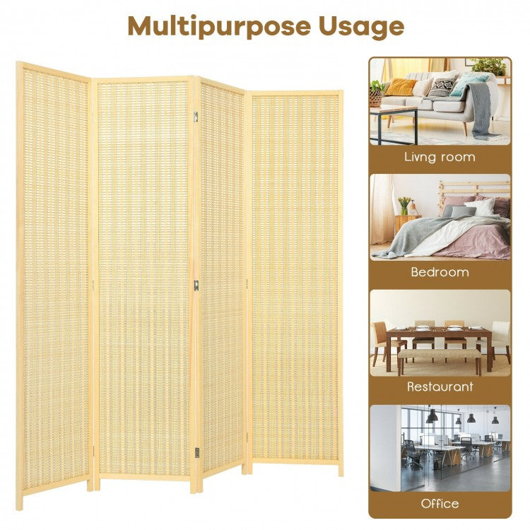 6 Foot 4-Panel Folding Room Divider Screen – Portable Privacy Solution