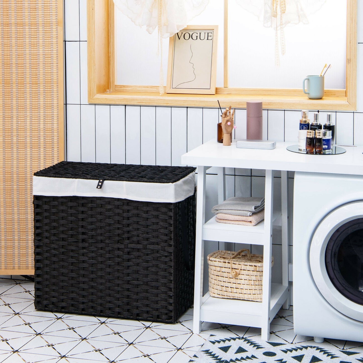125L Multifunctional Laundry Hamper with Wheels & Detachable Liner Bags