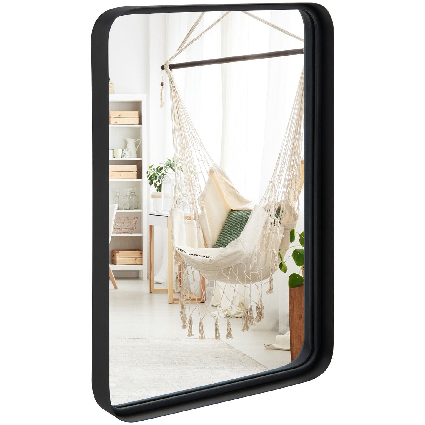 Premium Rectangular Wall-Mounted Mirror with Rust-Resistant Steel Frame - Small