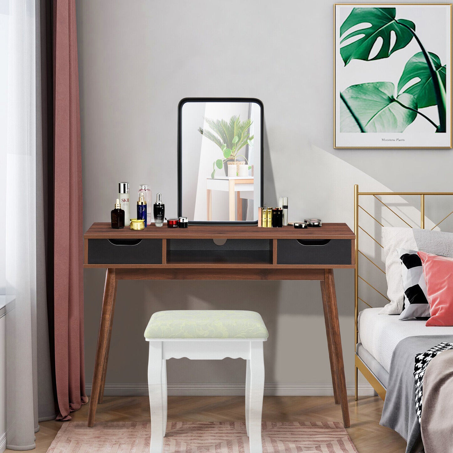 Premium Rectangular Wall-Mounted Mirror with Rust-Resistant Steel Frame - Small