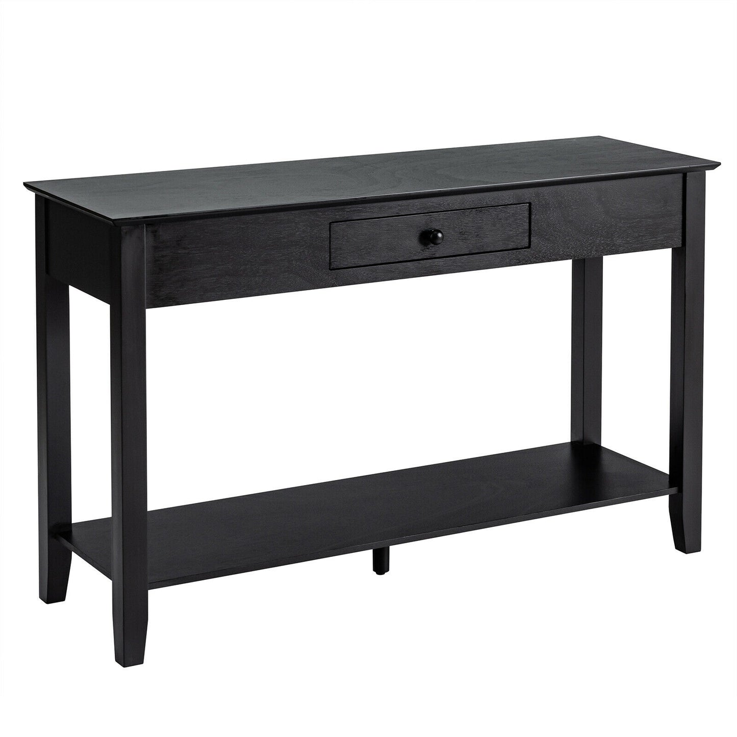 Console Accent Table with Drawer and Lower Shelf for Living Room or Entryway