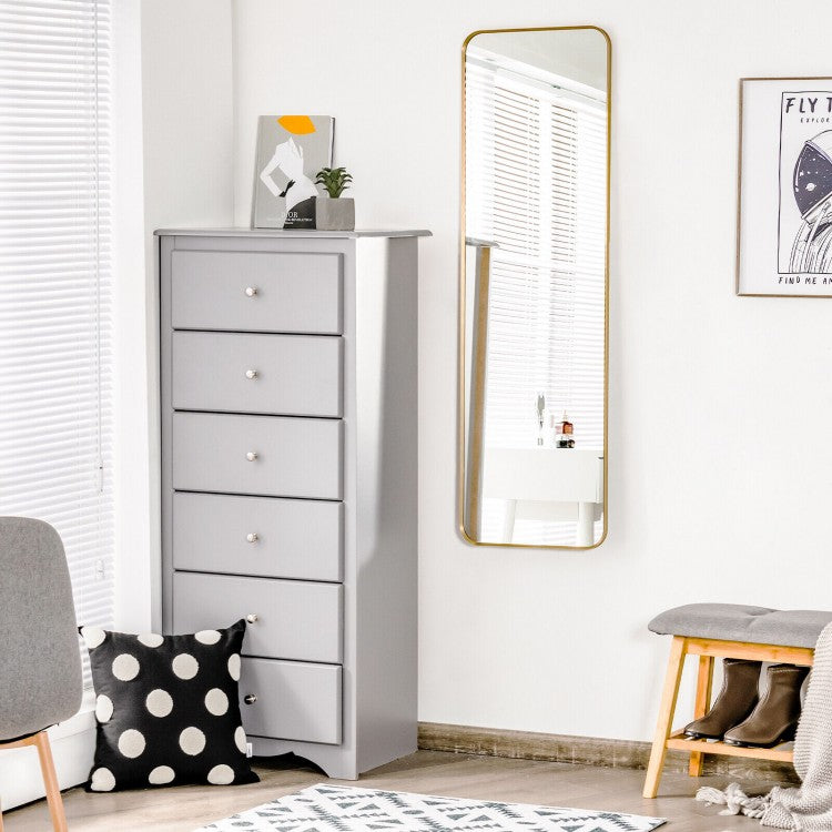 Gold Framed Full Length Mirror for Wall Mount and Free Standing Use