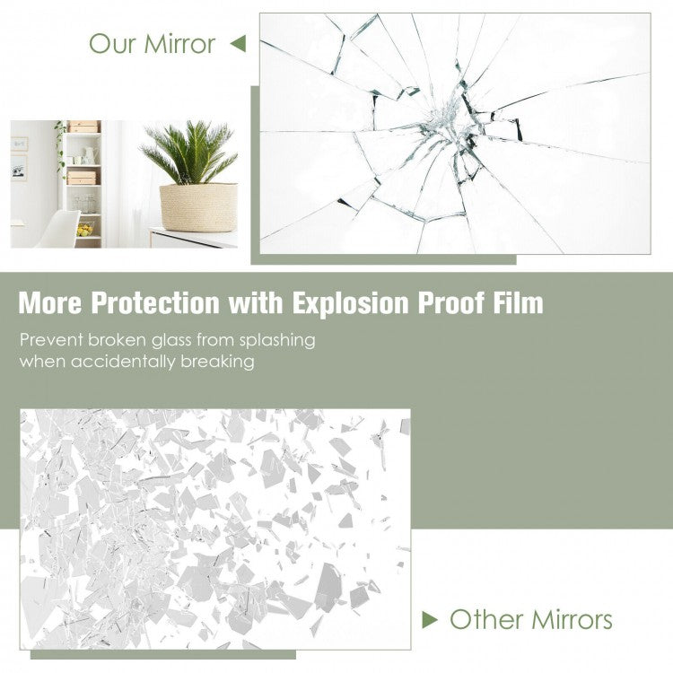 Gold Framed Full Length Mirror for Wall Mount and Free Standing Use