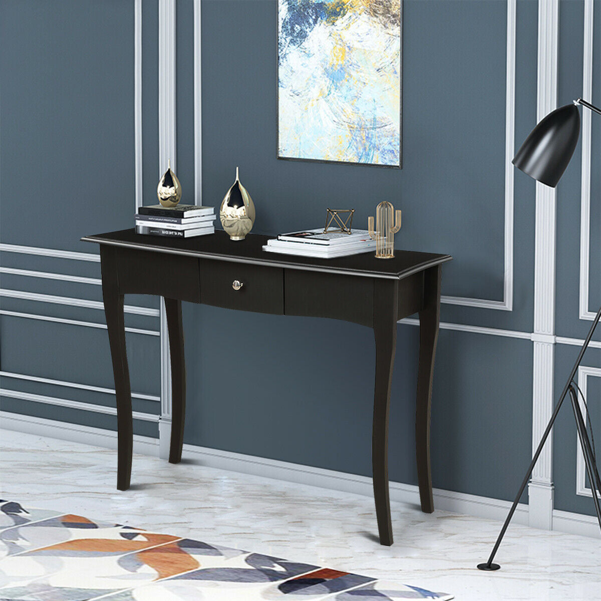 Vintage Inspired Console Table with Drawer Storage for Entryway or Living Room