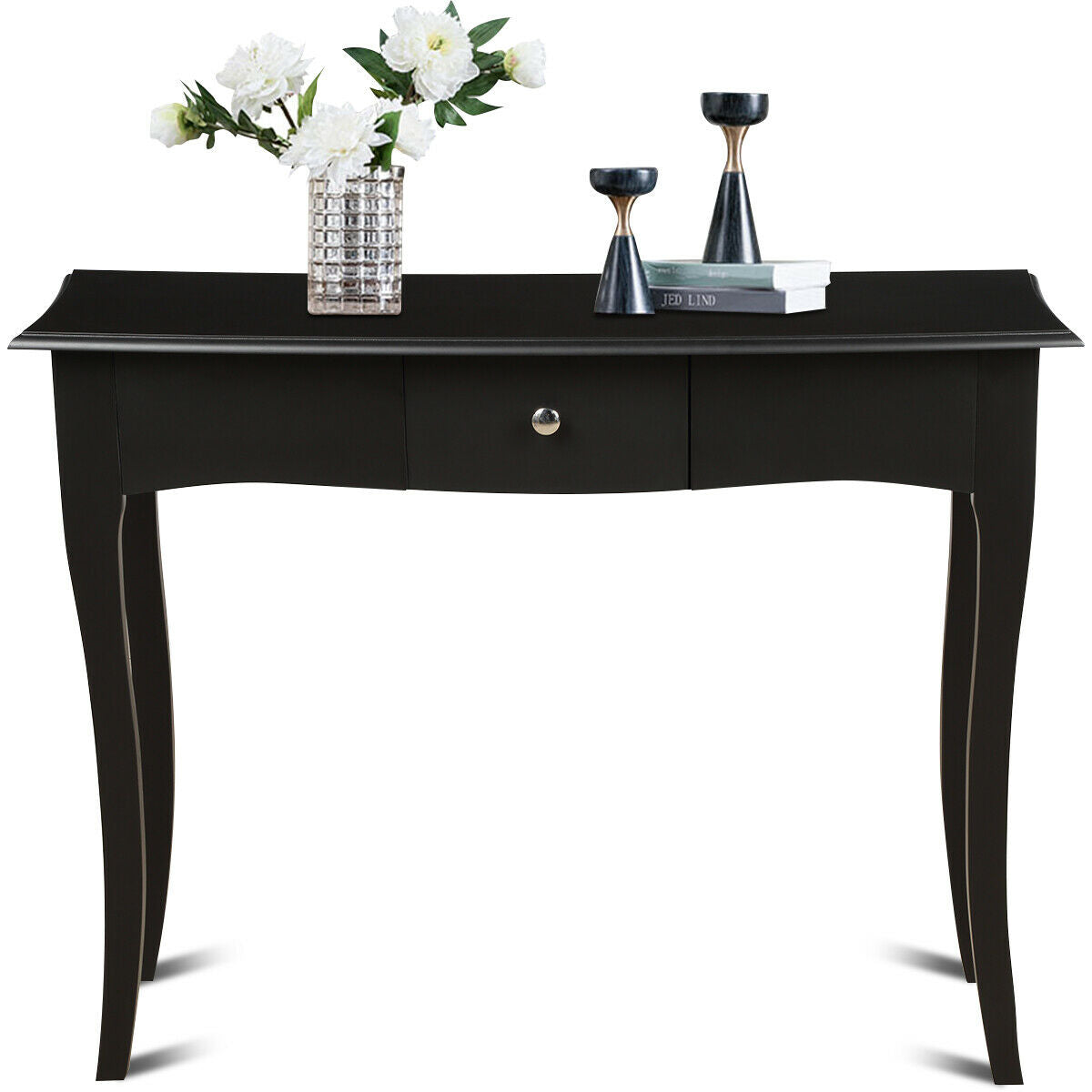 Vintage Inspired Console Table with Drawer Storage for Entryway or Living Room