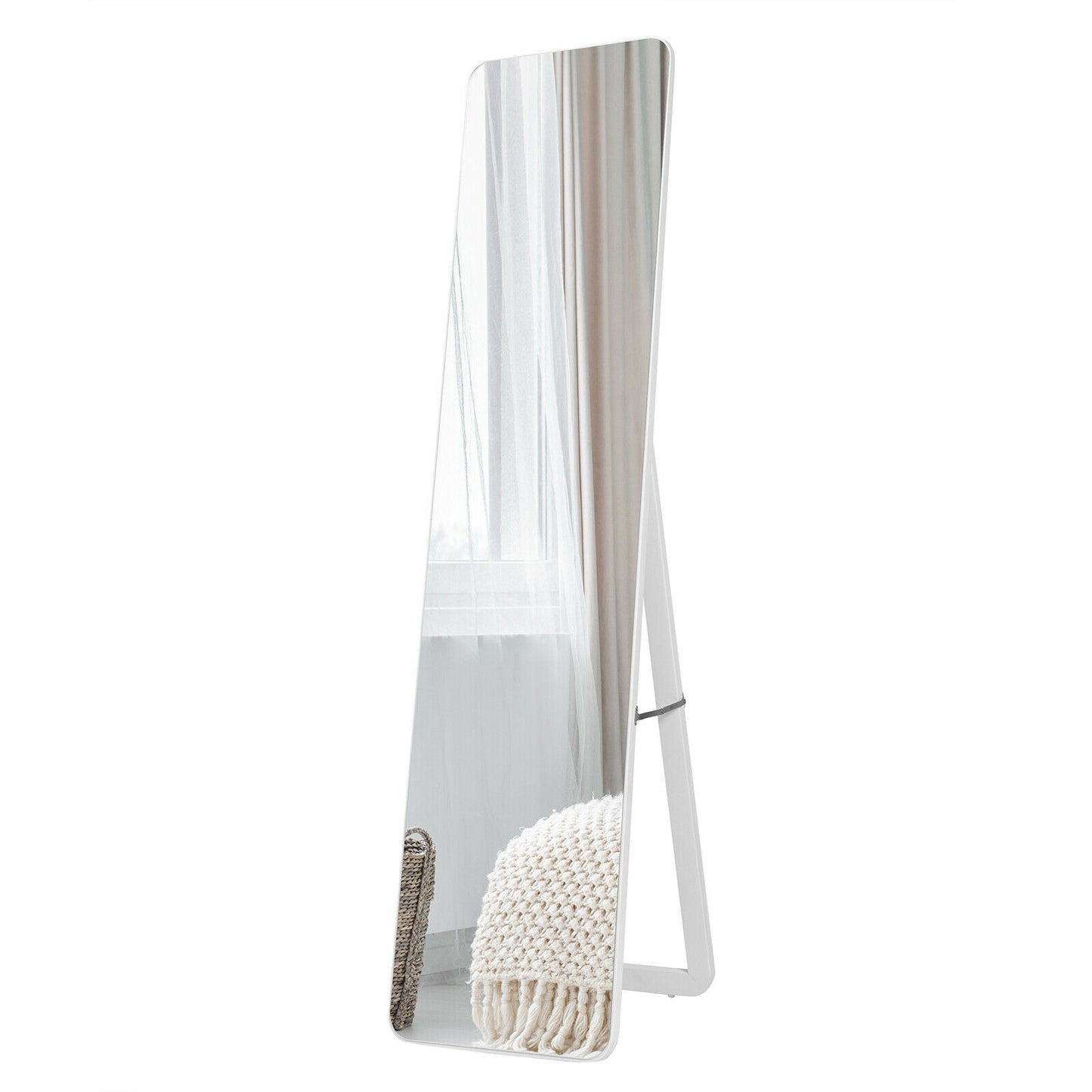 Versatile Full Length Mirror with Explosion Proof Glass and Wooden Frame