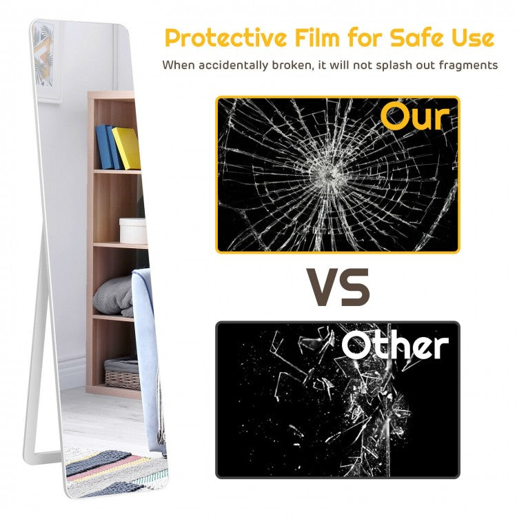 Versatile Full Length Mirror with Explosion Proof Glass and Wooden Frame