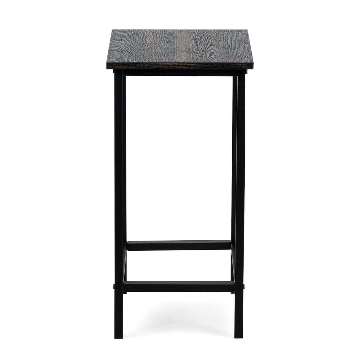 Set of 4 Vintage Style Bar Stools 24 Inch Counter Height Backless with Iron Frame and Wood Finish
