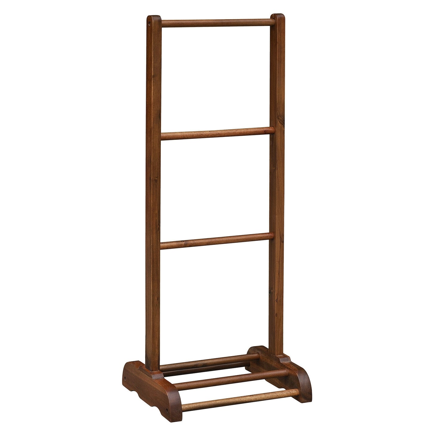 Freestanding Acacia Wood 3 Tier Towel Rack with Bottom Shelf