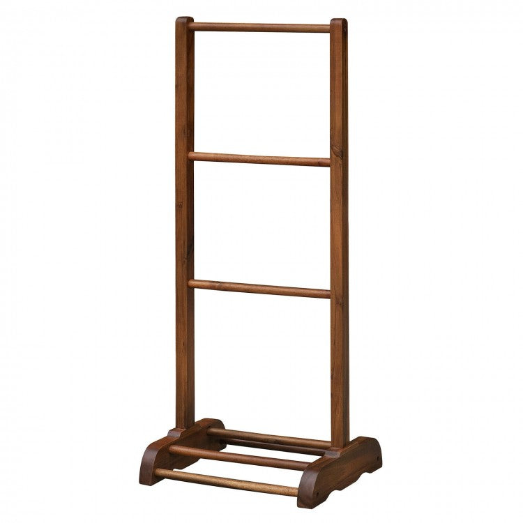 Freestanding Acacia Wood 3 Tier Towel Rack with Bottom Shelf