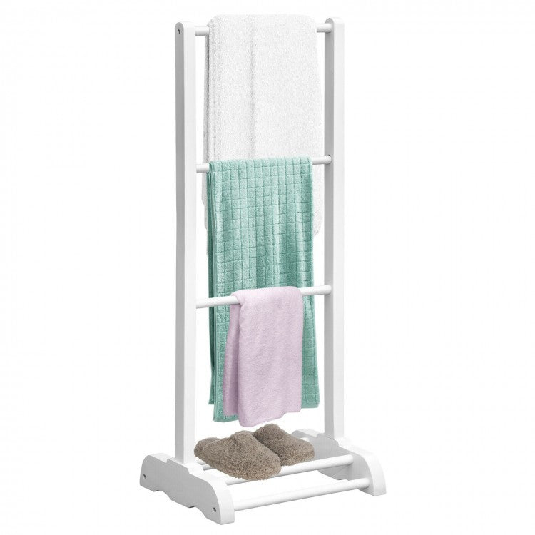 Freestanding Acacia Wood 3 Tier Towel Rack with Bottom Shelf