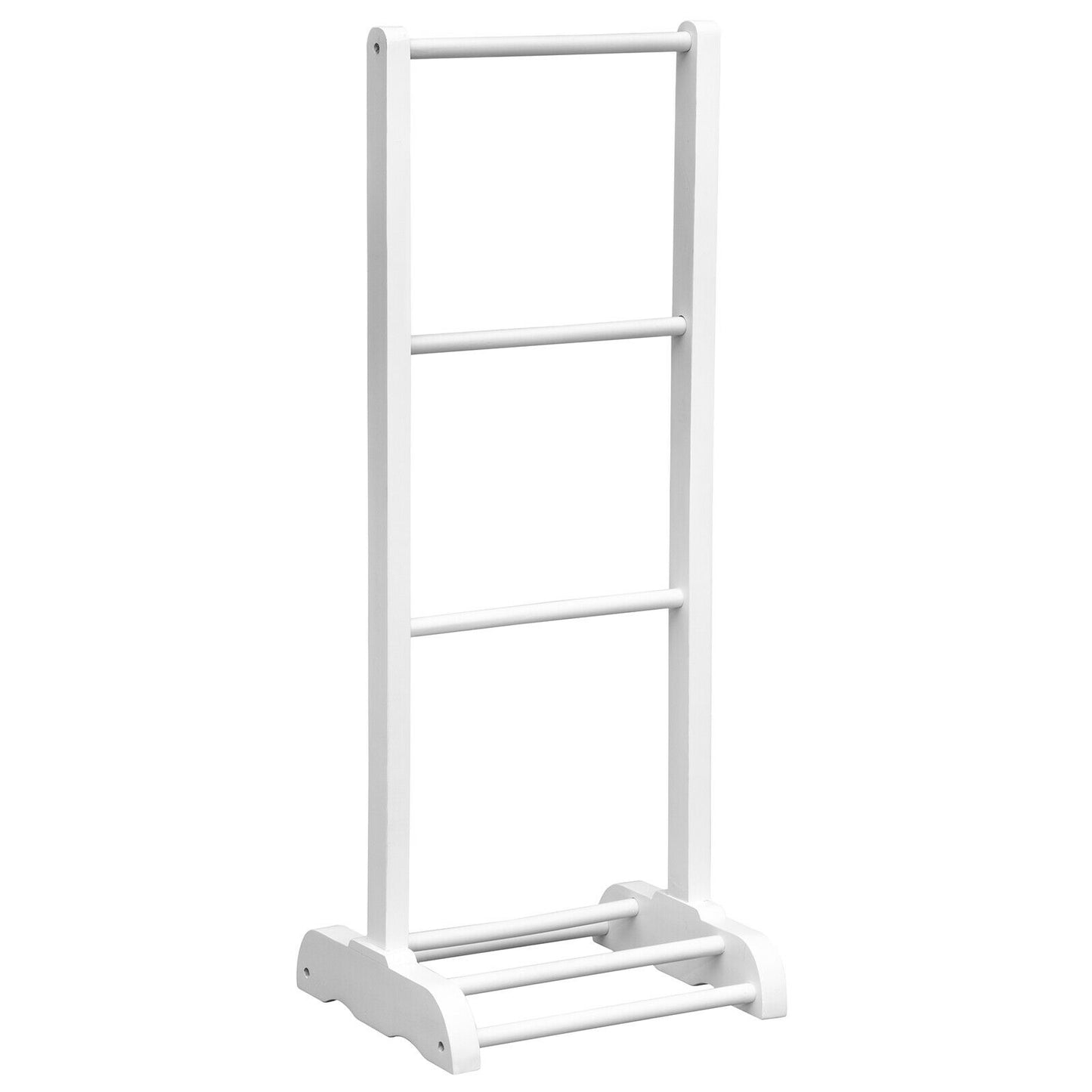 Freestanding Acacia Wood 3 Tier Towel Rack with Bottom Shelf