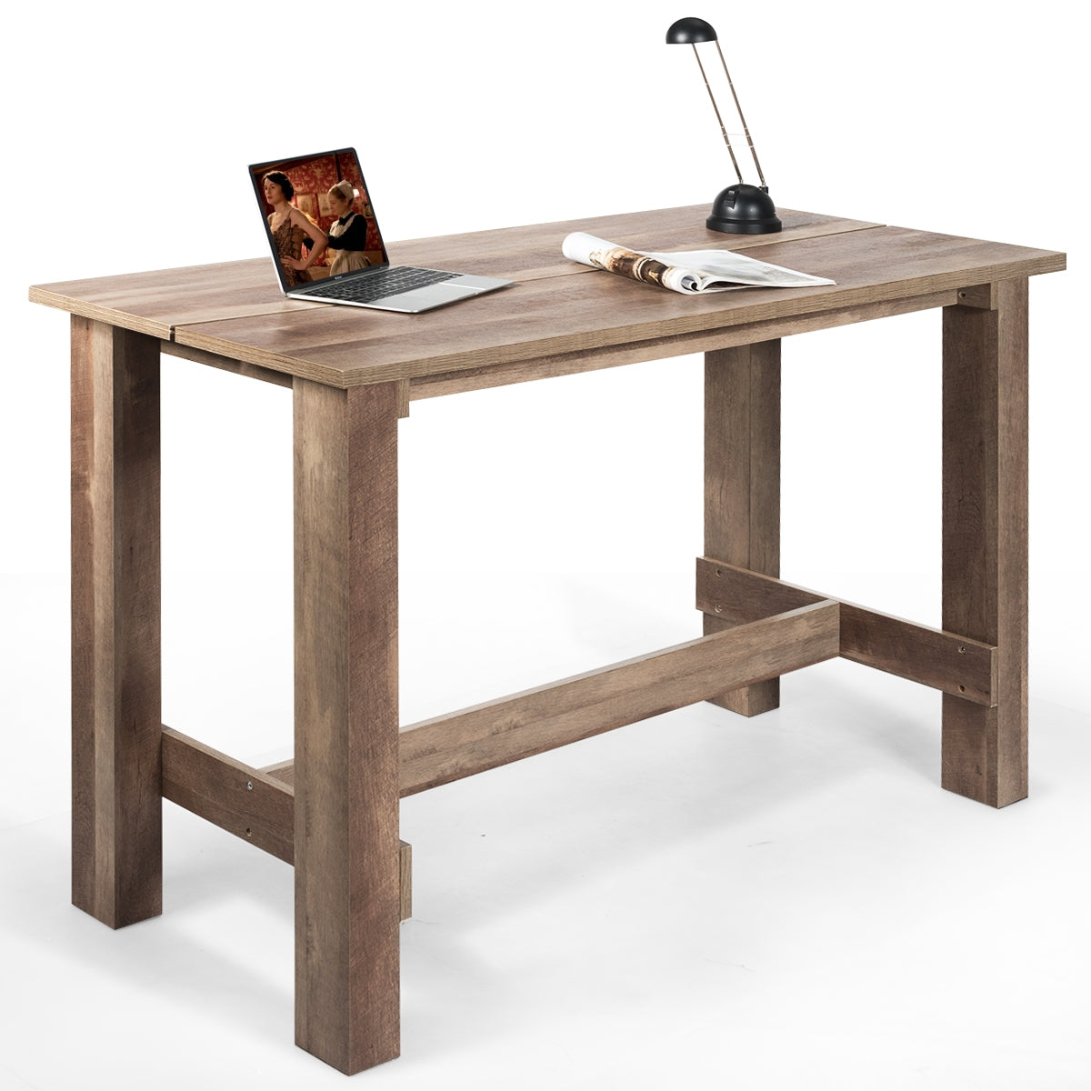 Counter Height Wood Dining Table with Spacious Top for Kitchen Home Office or Bar
