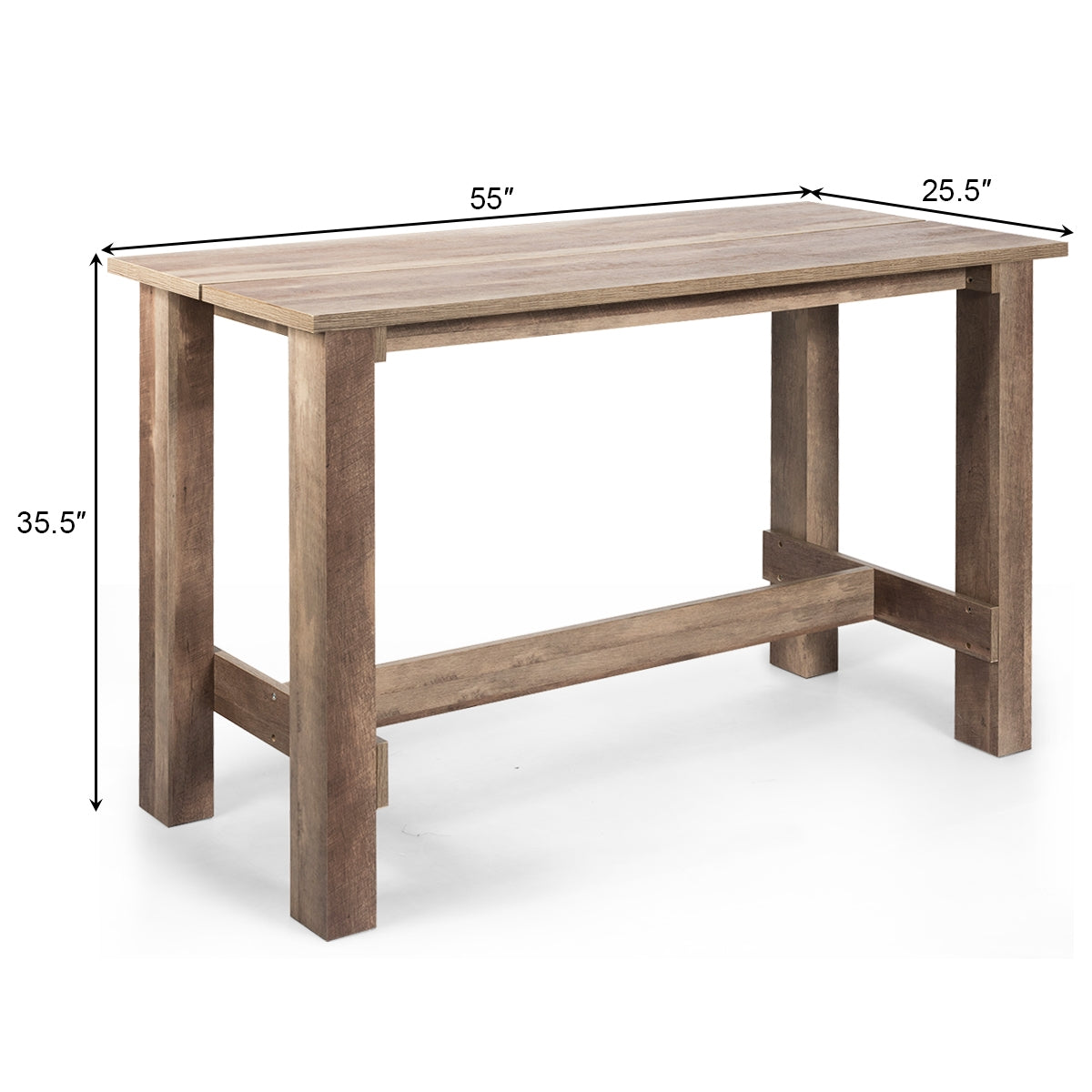 Counter Height Wood Dining Table with Spacious Top for Kitchen Home Office or Bar