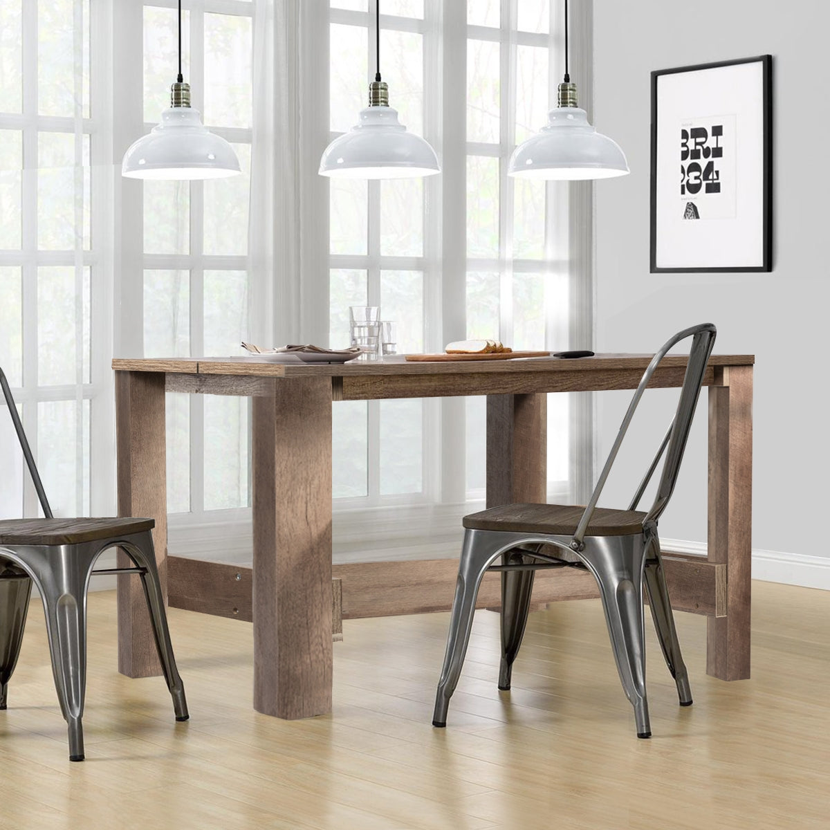 Counter Height Wood Dining Table with Spacious Top for Kitchen Home Office or Bar