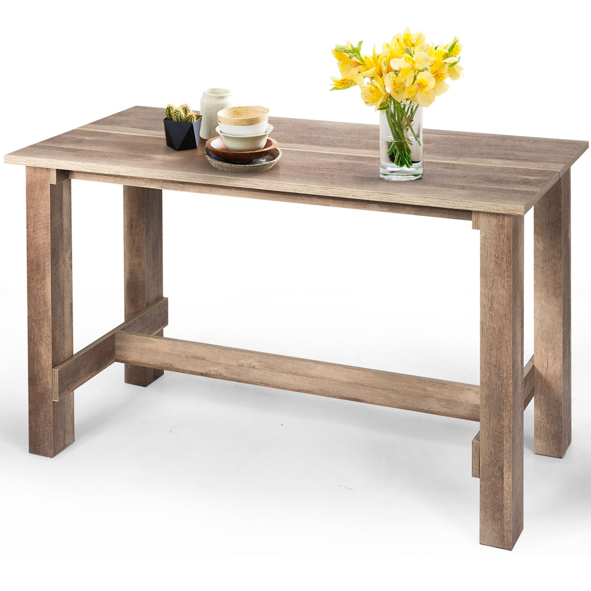 Counter Height Wood Dining Table with Spacious Top for Kitchen Home Office or Bar