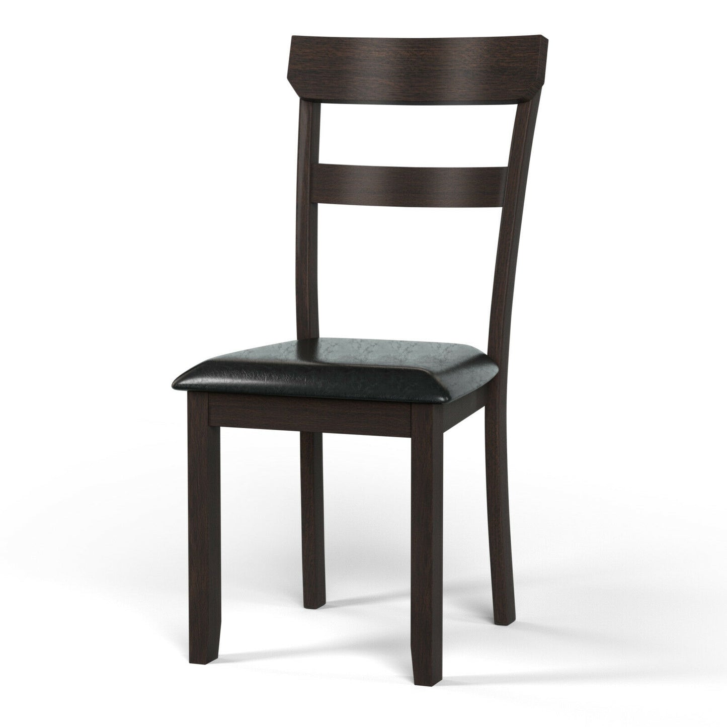 2 Dining Chairs with Rubber Wood Frame and Faux Leather Cushion for Dining Room
