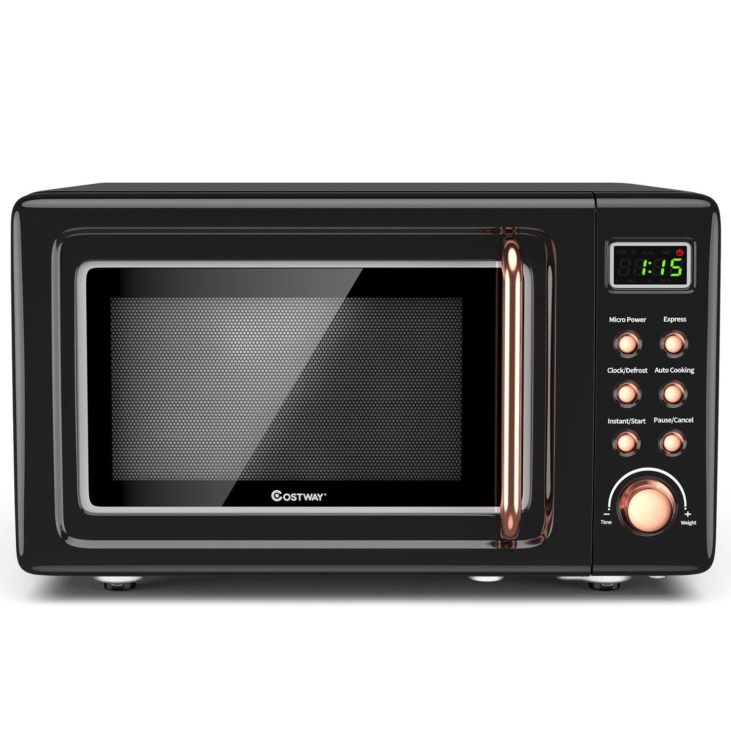 700W Retro 0.7 Cu. Ft Microwave with 5 Power Levels & Child Lock