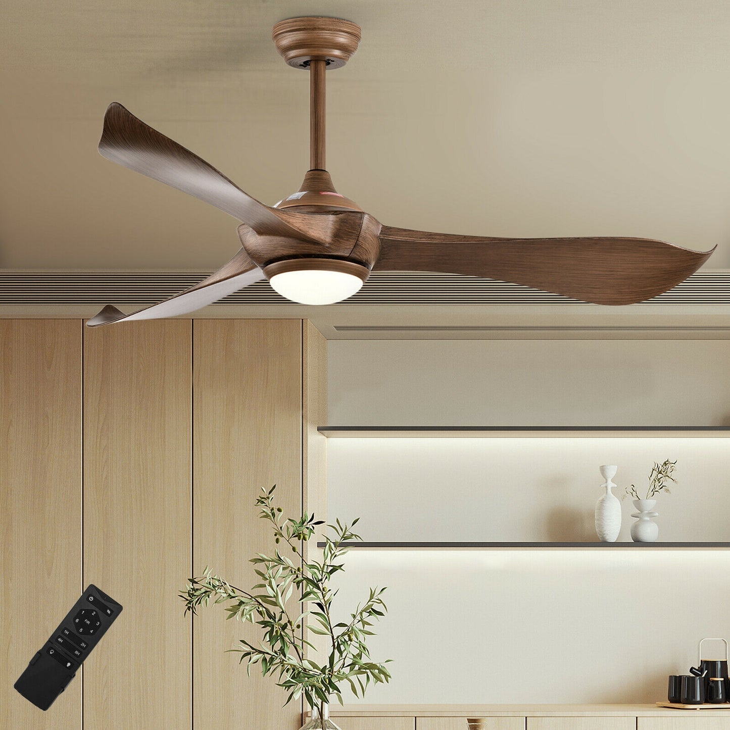 52 Inch Ceiling Fan with Light & Reversible DC Motor for Year-Round Comfort