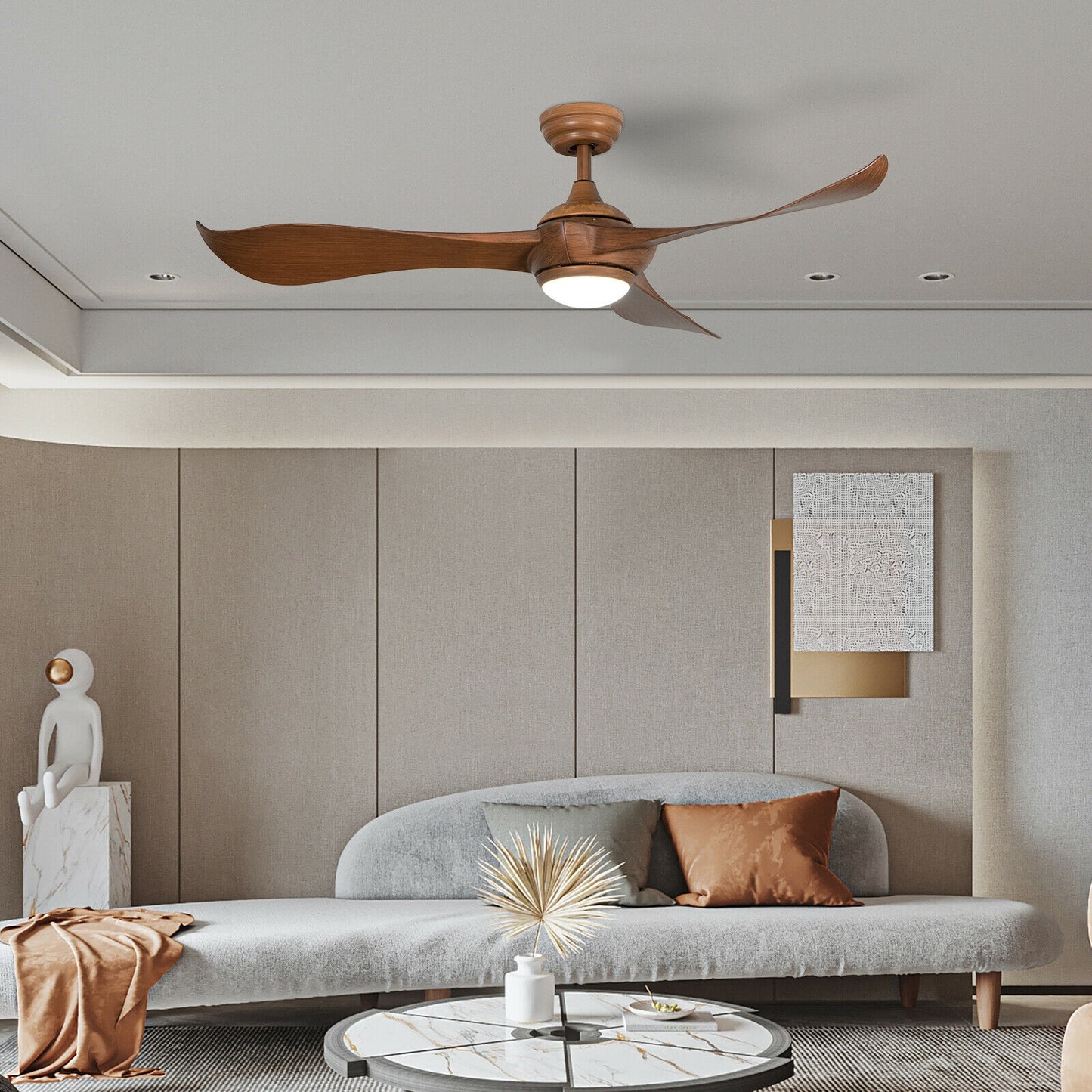 52 Inch Ceiling Fan with Light & Reversible DC Motor for Year-Round Comfort