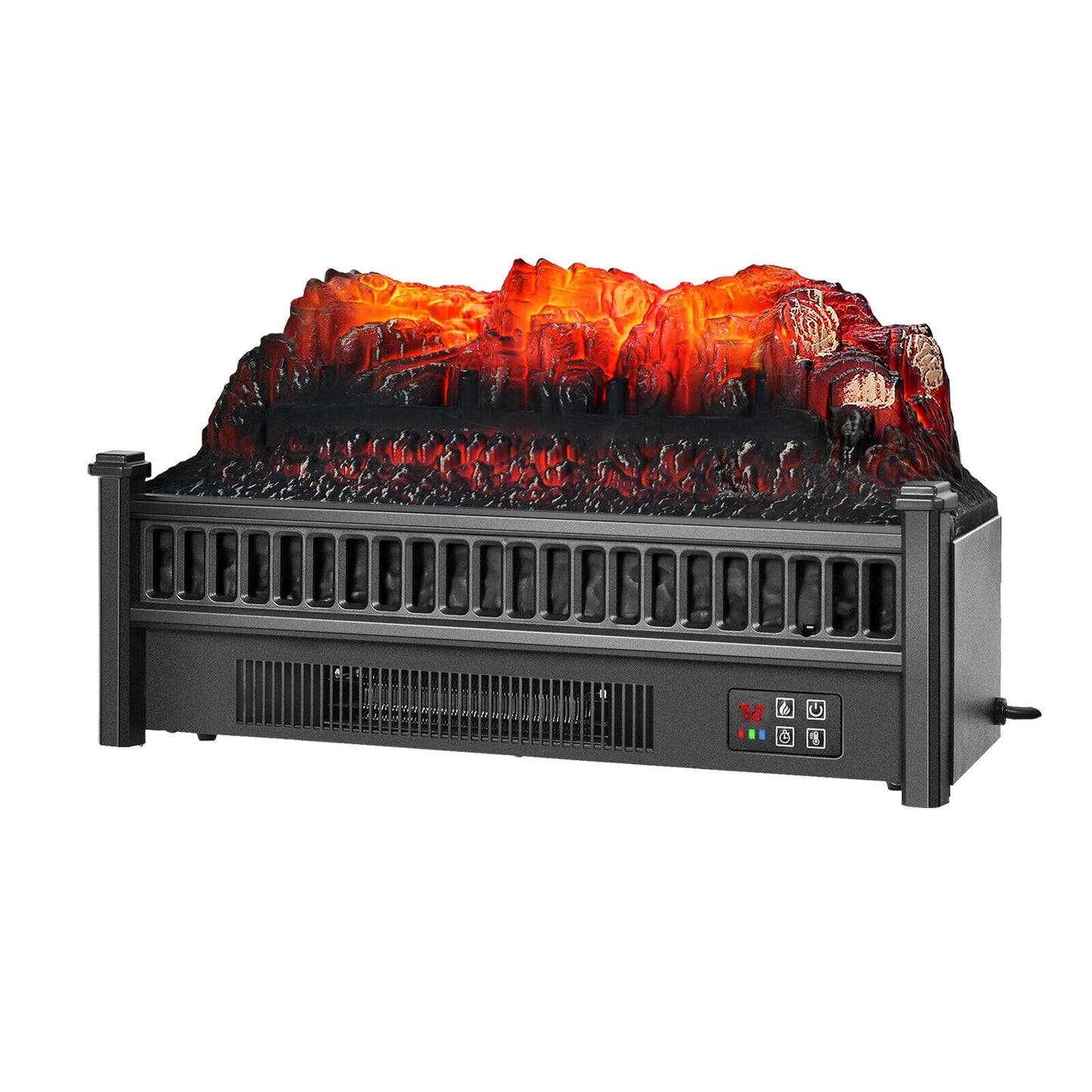 1400W Electric Log Fireplace Heater with Adjustable Flame Brightness