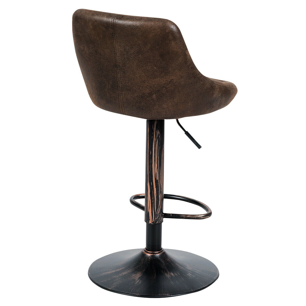 Adjustable Counter Height Swivel Bar Stools with Back Support and Footrest, Set of 2