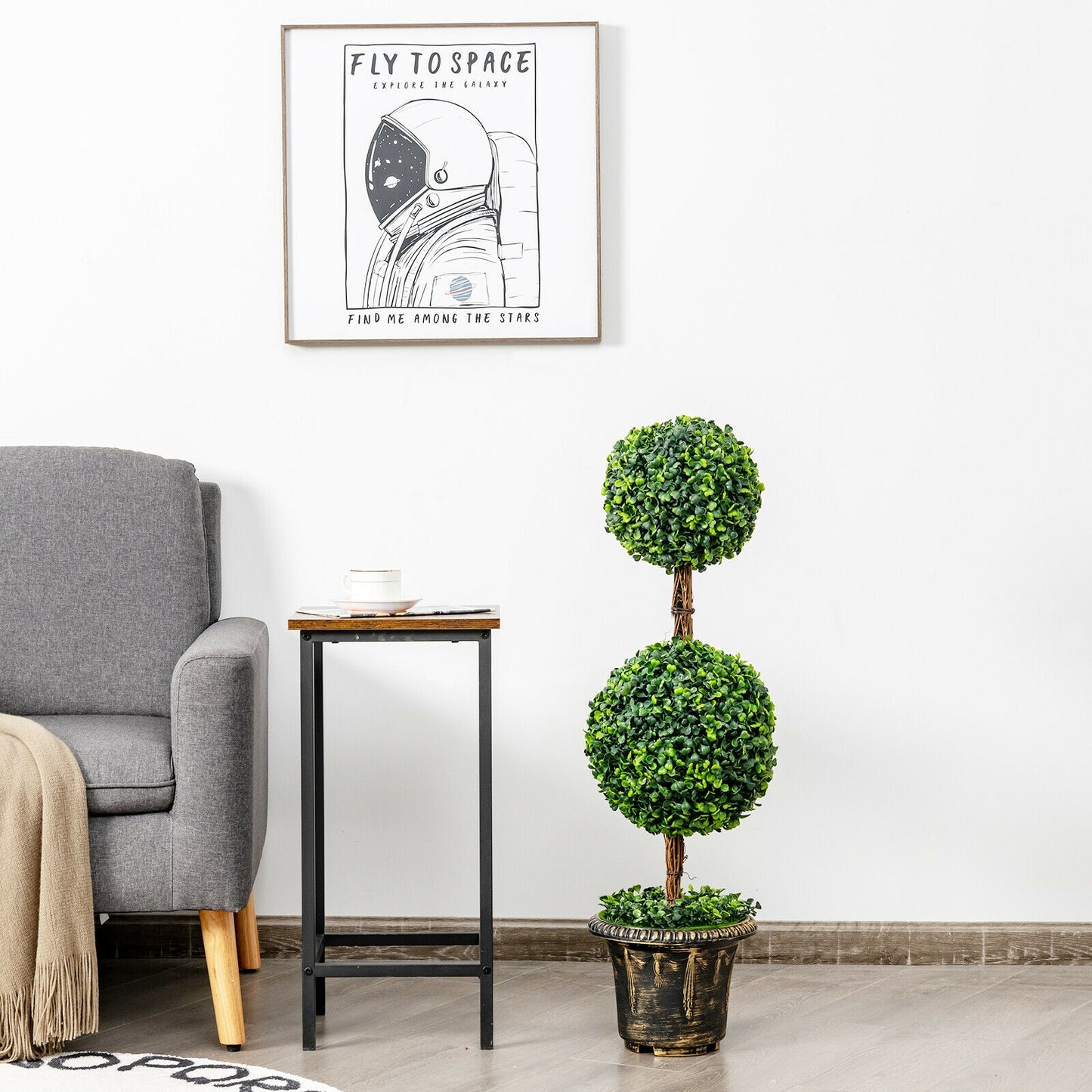 36 Inch Artificial Double Ball Topiary Tree – UV Resistant for Indoor & Outdoor Decor