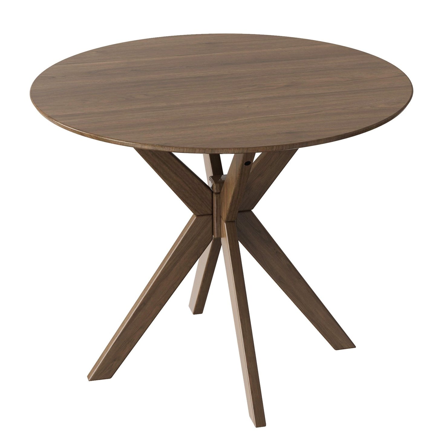 36 Inch Round Dining Table with Solid Wood Base for Kitchen Dining Room or Café