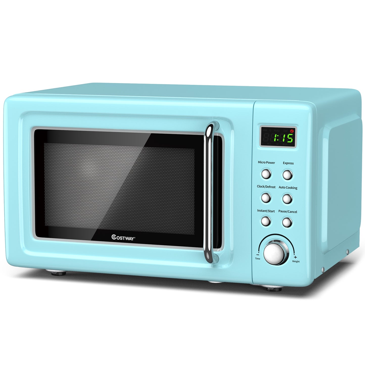 700W Retro 0.7 Cu. Ft Microwave with 5 Power Levels & Child Lock