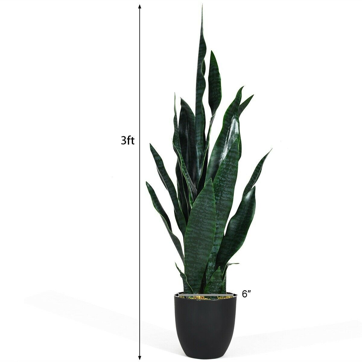35.5 Inch Realistic Artificial Sansevieria Snake Plant for Indoor & Outdoor Decor