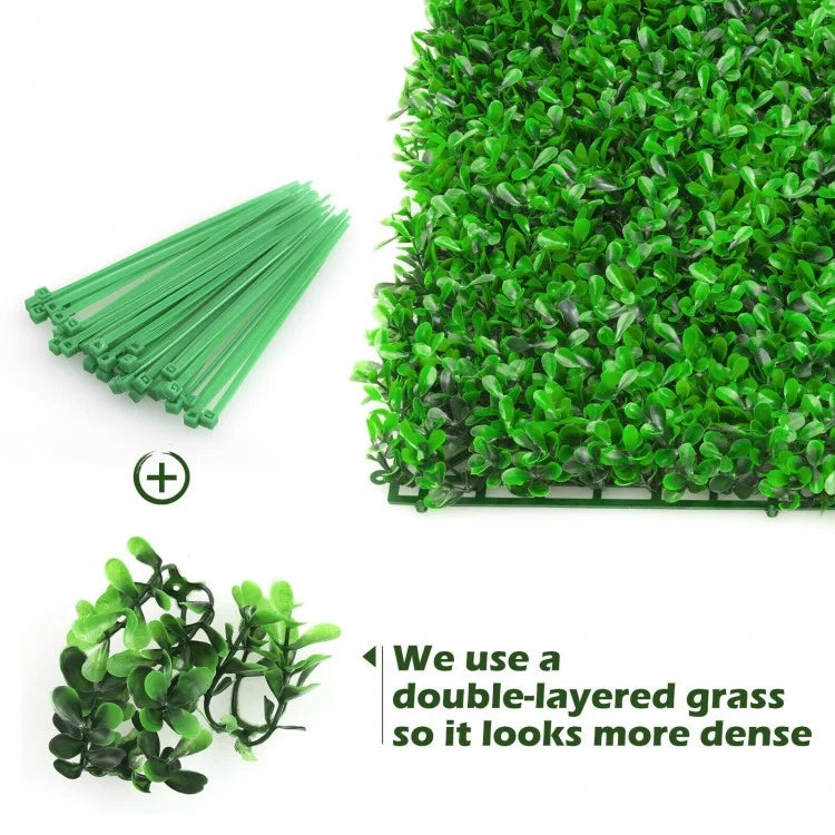 12 Piece Artificial Peanut Leaf Hedge Panels – UV-Resistant Green Fencing for Indoor/Outdoor Use