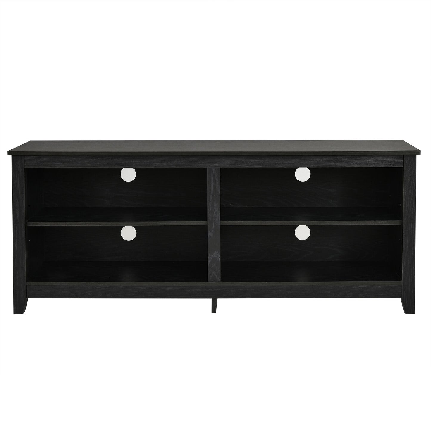 Modern TV Stand with Four Open Cubbies and Adjustable Shelf for TVs up to 65 Inches