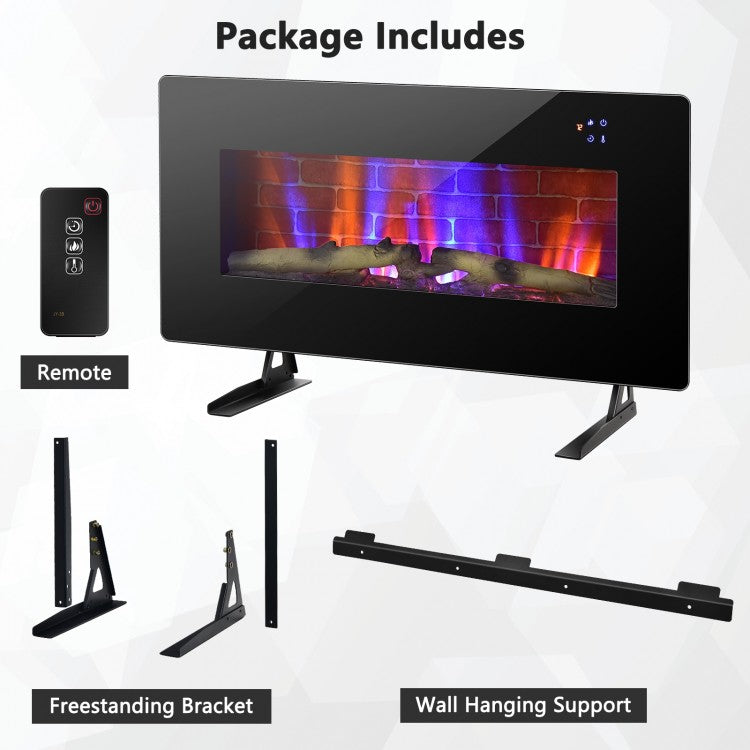 Wall Mounted & Freestanding Electric Fireplace with Remote Control