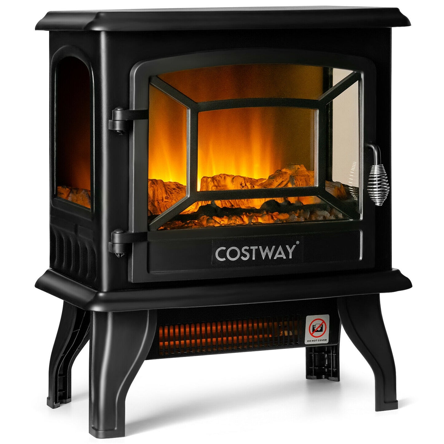 Freestanding Electric Fireplace Heater with Lifelike Dancing Flame Effect