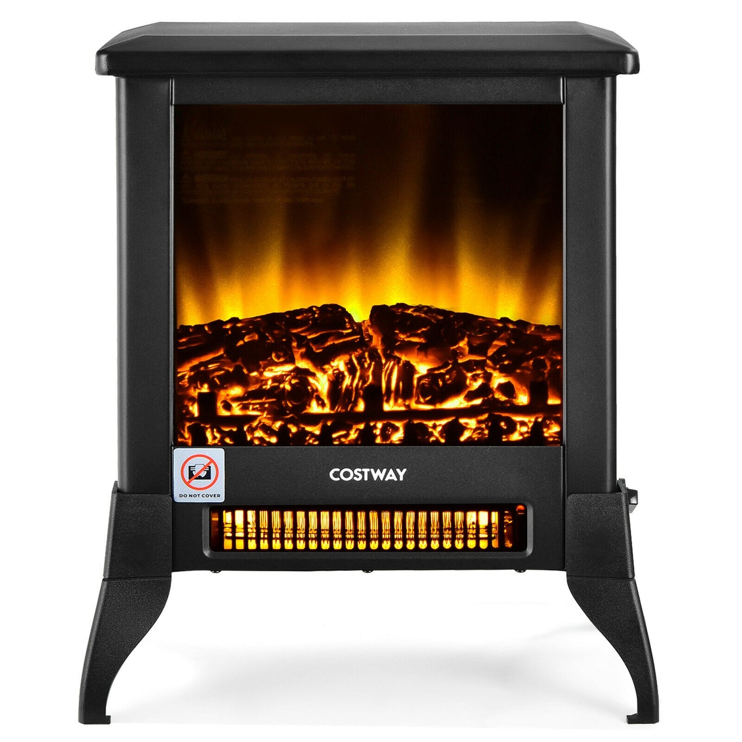 Compact Portable Electric Heater with Realistic Flame Effect