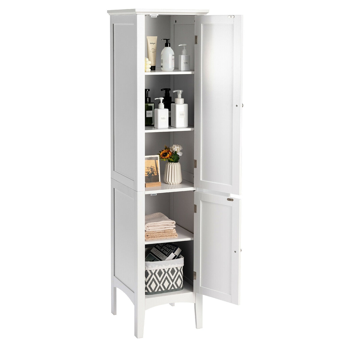 Multi Functional Freestanding Storage Cabinet for Bathroom, Kitchen, and Living Room