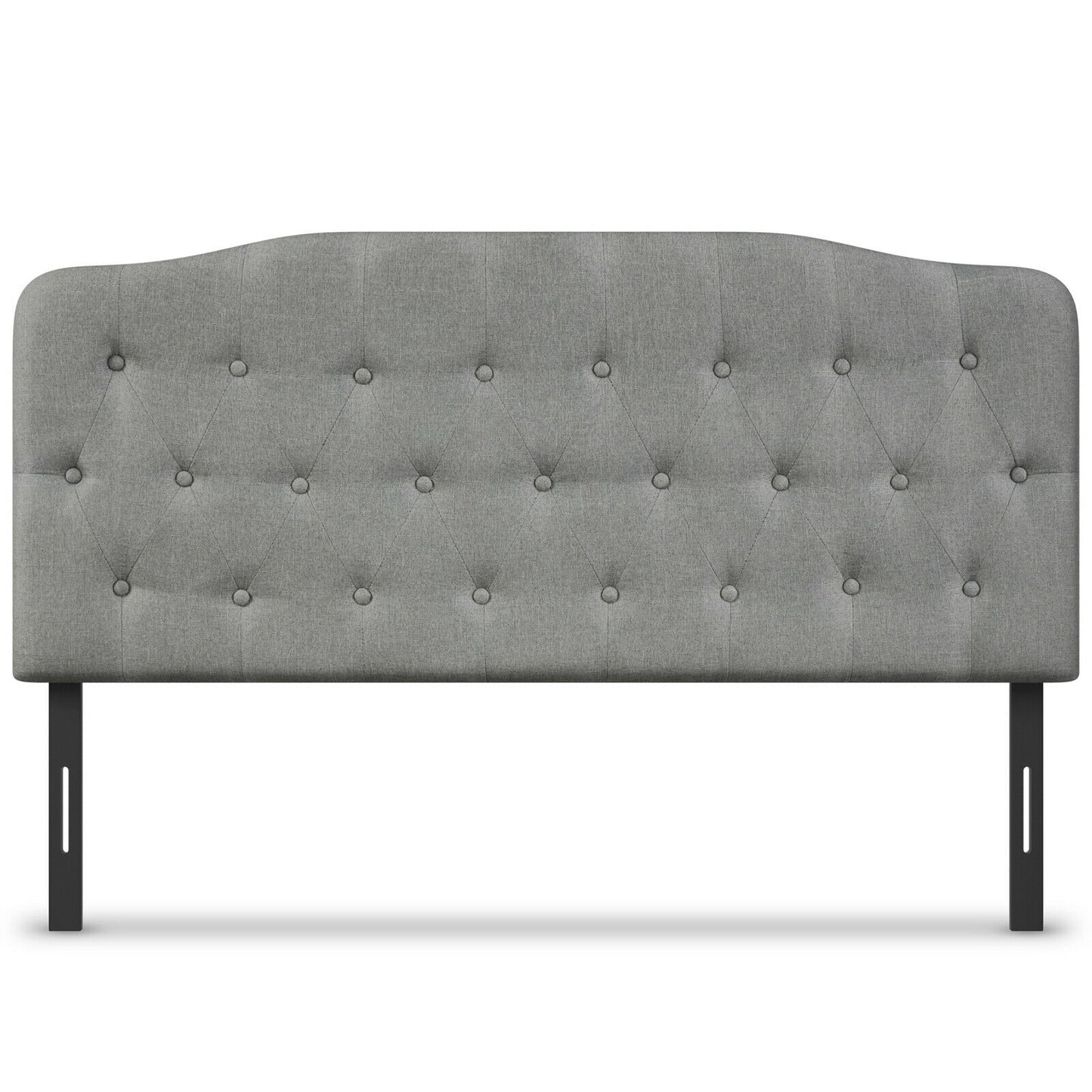 Adjustable Height Upholstered Queen Headboard - Light Grey