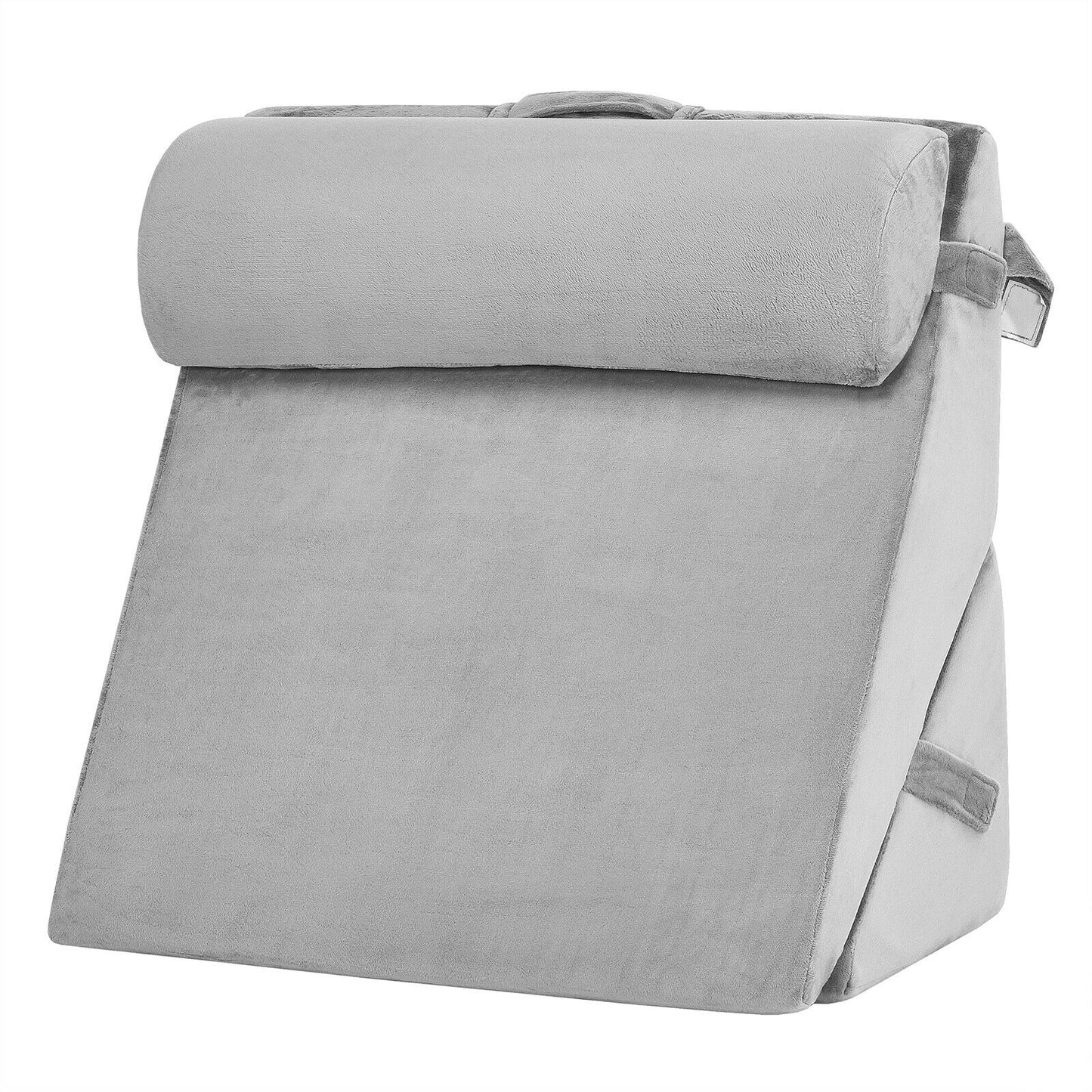 Multipurpose Adjustable Memory Foam Wedge Pillow with Neck & Back Support – Grey