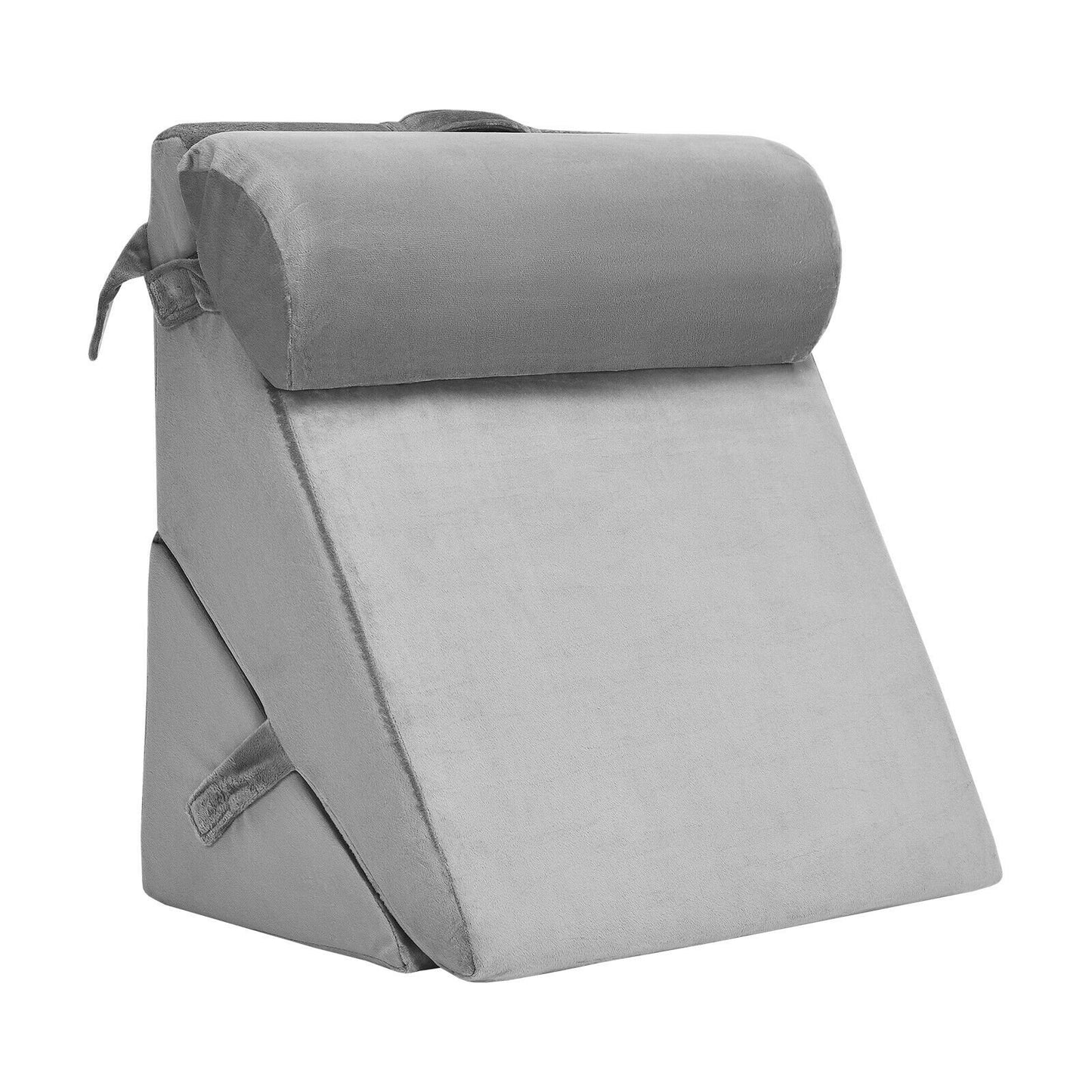 Multipurpose Adjustable Memory Foam Wedge Pillow with Neck & Back Support – Grey