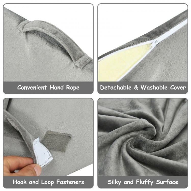Multipurpose Adjustable Memory Foam Wedge Pillow with Neck & Back Support – Grey