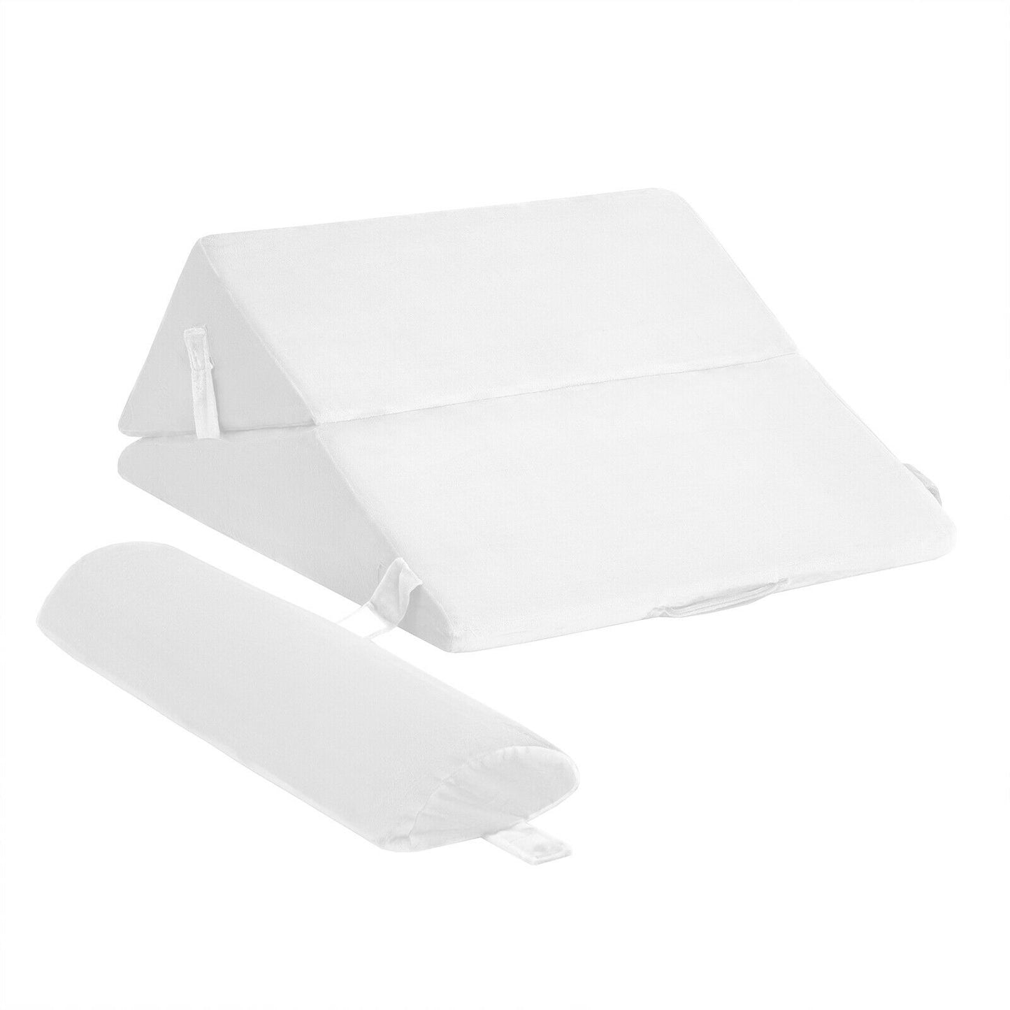 Multipurpose Adjustable Memory Foam Wedge Pillow with Neck & Back Support – White