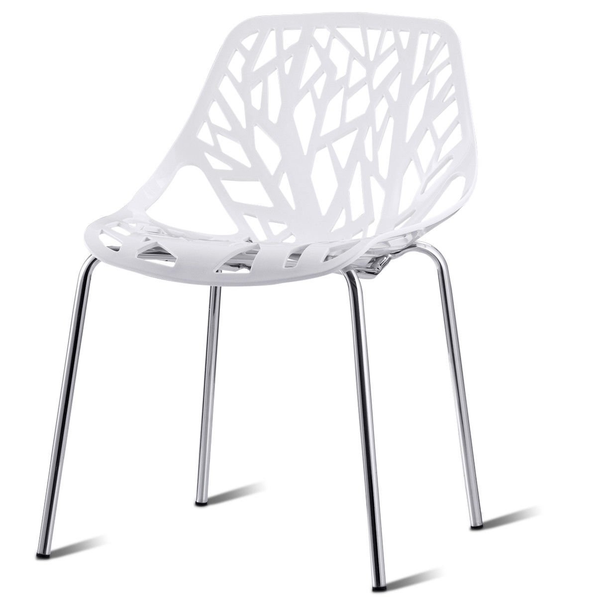 Set of 6 Modern Accent Dining Chairs Armless with Foot Pads for Enhanced Comfort and Protection