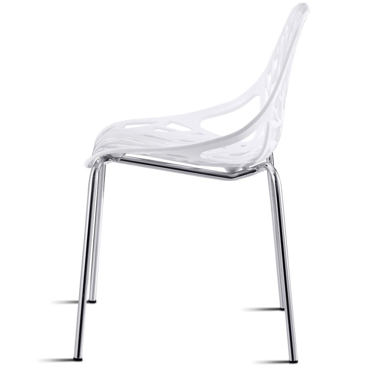 Set of 6 Modern Accent Dining Chairs Armless with Foot Pads for Enhanced Comfort and Protection