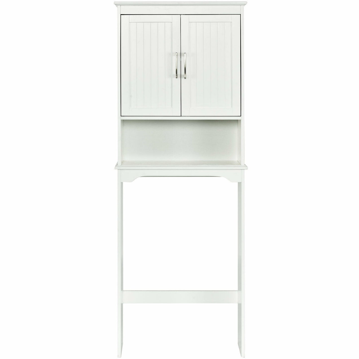 Elegant Over-the-Toilet Storage Cabinet with Adjustable Shelves & Double Doors