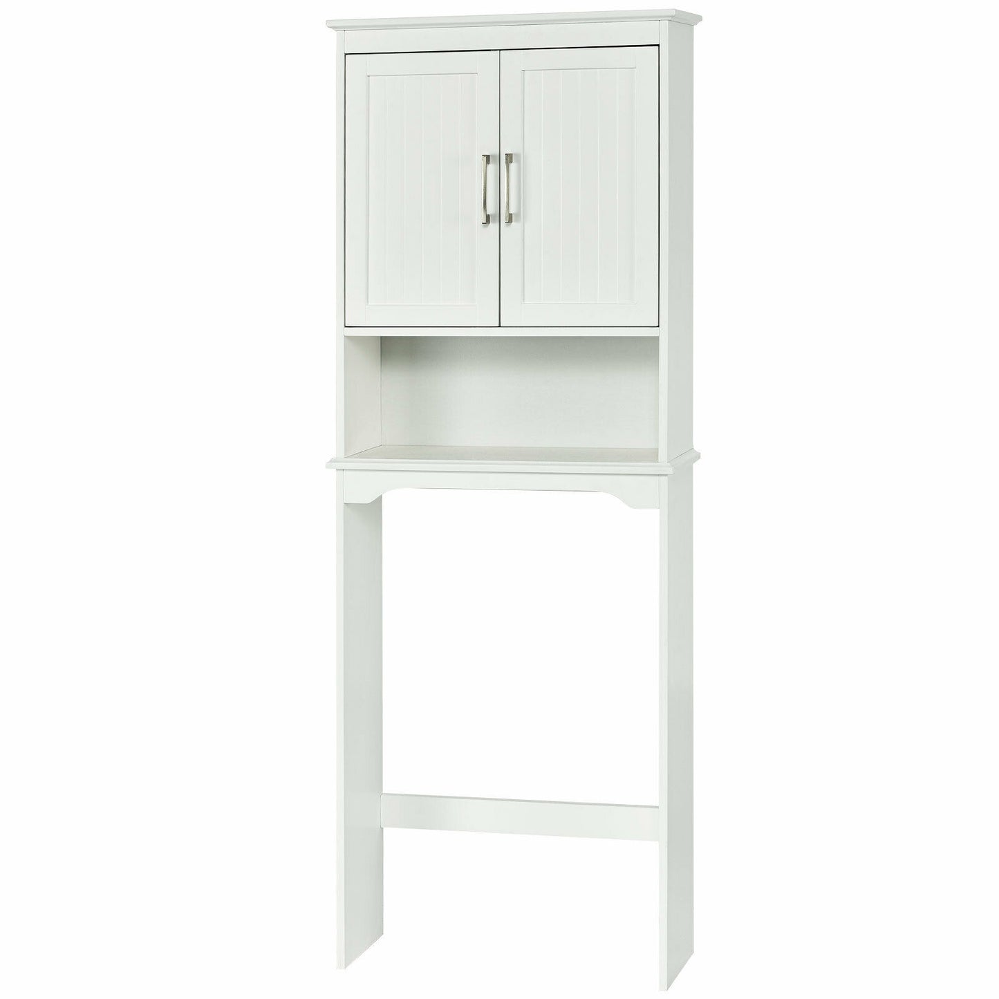 Elegant Over-the-Toilet Storage Cabinet with Adjustable Shelves & Double Doors